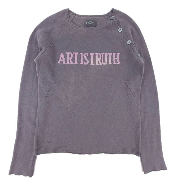 ZADIG & VOLTAIRE 100% Cashmere Art is Truth Crew Sweater Medium Quiet Luxury - Picture 1 of 8